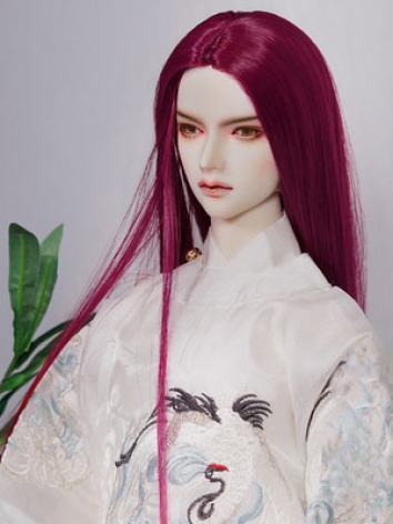 BJD Wig Long Straight Red H...
