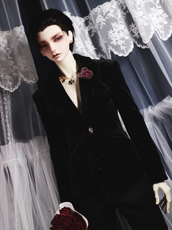 BJD Clothes Dark Night Velvet Suit Coat for ID75 Size Ball-jointed Doll