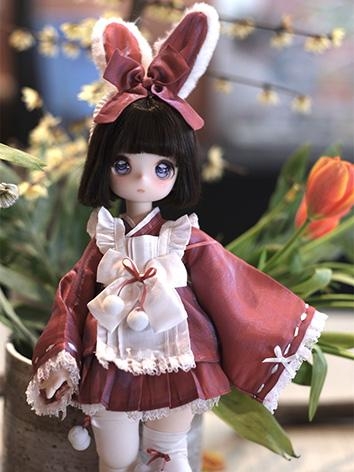 BJD Clothes Red Modern Kimono for YOSD Ball-jointed Doll