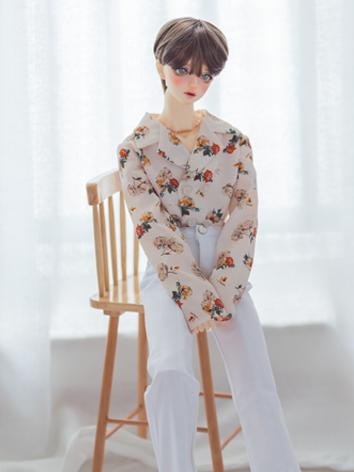 BJD Clothes Puffy Shirt Trousers Necklace Suit T007 for MSD SD 70cm Size Ball-jointed Doll