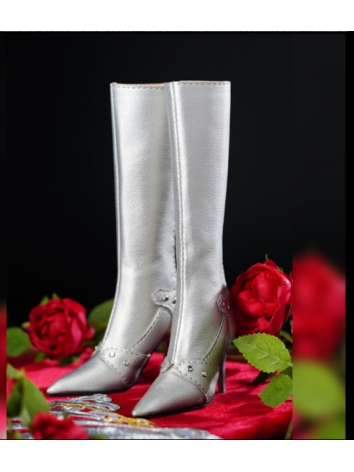 BJD 1/3 Female Silver Boots Shoes SH323035 for SD Size Ball-jointed Doll