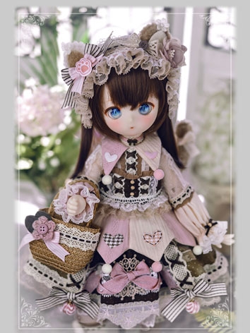 1/4 BJD Clothes Soft Kitty Dress Set for MSD/MDD/DSD Ball-jointed Doll