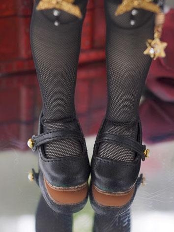 BJD Doll Square Toe Black Shoes for YOSD Size Ball Jointed Doll