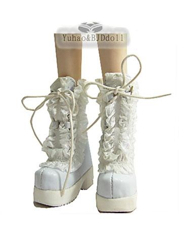 Bjd Shoes White Black Lace Shoes 7701 for SD Size Ball-jointed Doll