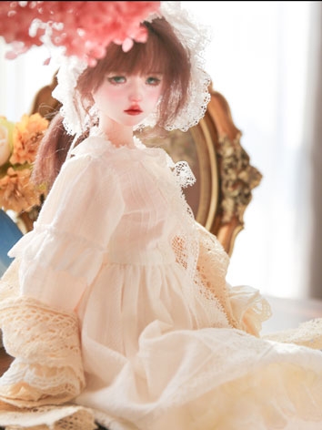 BJD Clothes First Love White Dress for MSD Size Ball-jointed Doll