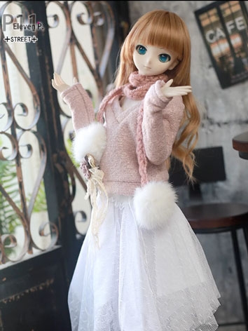 BJD Doll Clothes V-neck Sweater Dress Suit Fit for SD Size Ball-jointed Doll