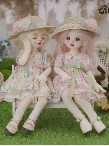 BJD Clothes Floral Dress Set for YOSD Size Ball Jointed Doll