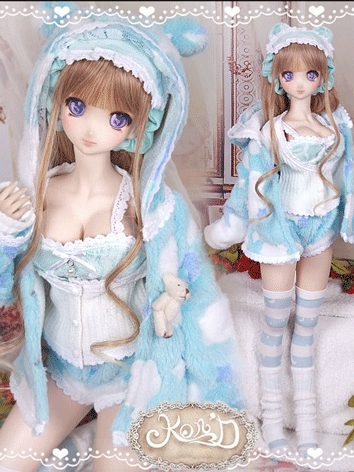 BJD Clothes Girl Coat Blue Suit for DD Size Ball-jointed Doll
