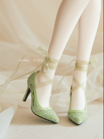 BJD Shoes Girl Lace High-heel Shoes for SD16 Size Ball-jointed Doll
