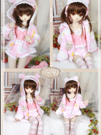 BJD Clothes Girl Coat Shorts Suit for MDD/MSD Size Ball-jointed Doll