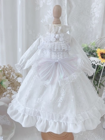 BJD Clothes White Wesern Style Dress Set for SD/MSD/YOSD/BLYTHE Size Ball Jointed Doll