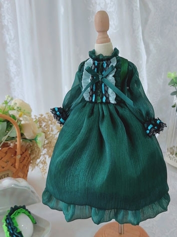 BJD Clothes Green Wesern Style Dress Set for SD/MSD/YOSD/BLYTHE Size Ball Jointed Doll