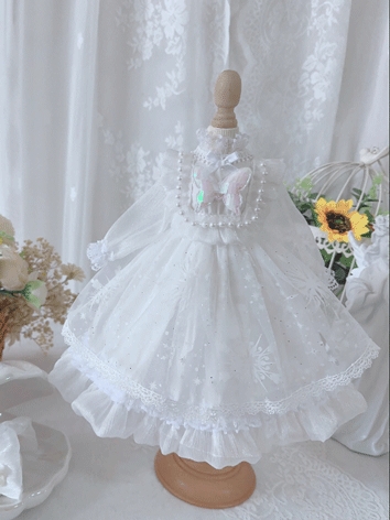 BJD Clothes White Dress Set for SD/MSD/YOSD/BLYTHE Size Ball Jointed Doll