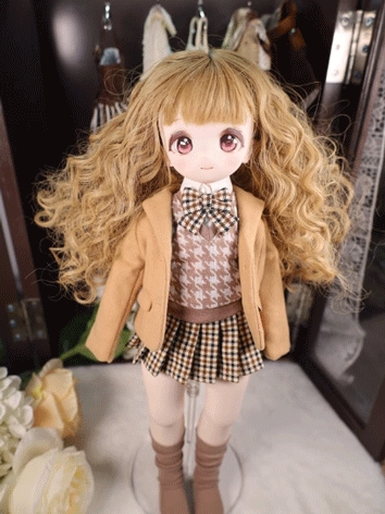 BJD Clothes Brown Campus Suit for MSD Size Ball Jointed Doll