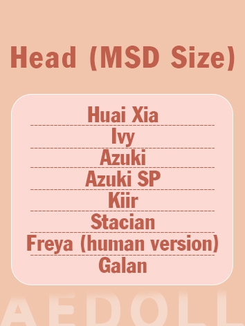 $50 to add these head MSD Size Only for AE Activity