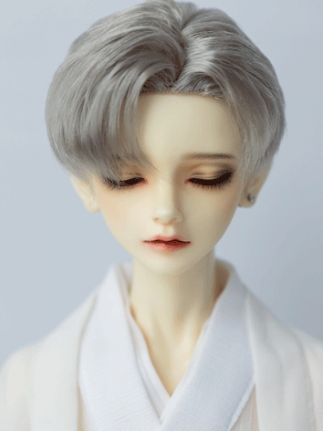 BJD Wig Short Milk Side Parting Hair for SD/MSD Size Ball Jointed Doll