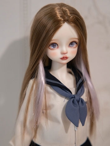 BJD Female/Male Wig Long Milk Center Parting Hair for SD/MSD Size Ball Jointed Dol