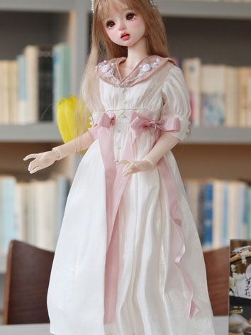 BJD Clothes Pink and White Dress for MSD Ball-jointed Doll