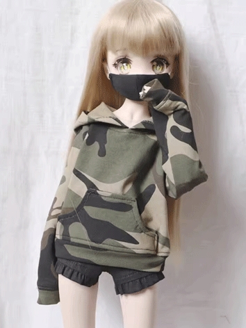 BJD Clothes Camouflage Top for YOSD/MSD/SD Size Ball Jointed Doll