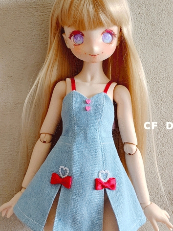 BJD Clothes Summer Fresh Denim Skirt for MSD Size Ball Jointed Doll