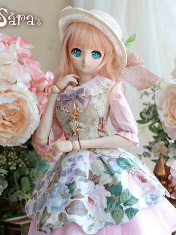BJD Doll Clothes Floral Dress Suit Fit for DD Size Ball-jointed Doll