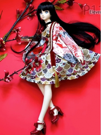 BJD Doll Clothes Japanese Style Dress Fit for DD/SDGR Size Ball-jointed Doll