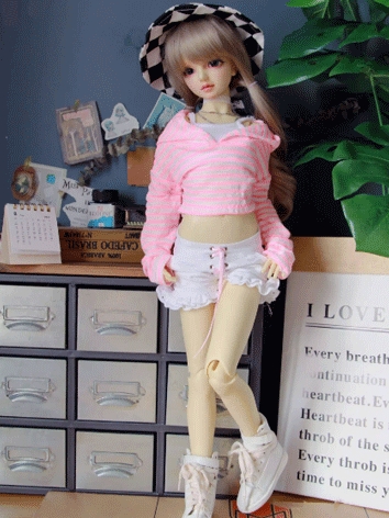 BJD Clothes Pink Top Shorts Suit for DD/MSD/MDD Size Ball-jointed Doll