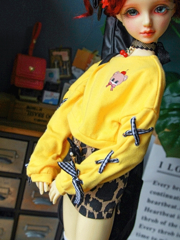 BJD Clothes Yellow Top Skirt Suit for DD/MSD/MDD Size Ball-jointed Doll