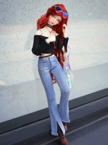BJD Clothes Fashion Light Blue Denim Pants for DD/MSD/MDD Size Ball-jointed Doll