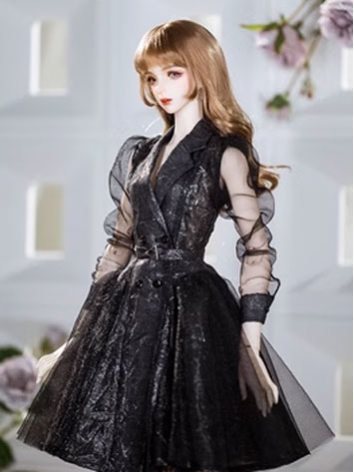BJD Clothes Black Tailored Collar Dress for SD/70cm Size Ball-jointed Doll