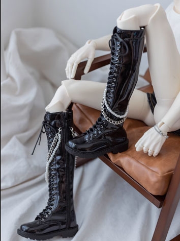 BJD Doll Round Toe  Patent Leather Boots for Normal70/MSD Size Ball Jointed Doll