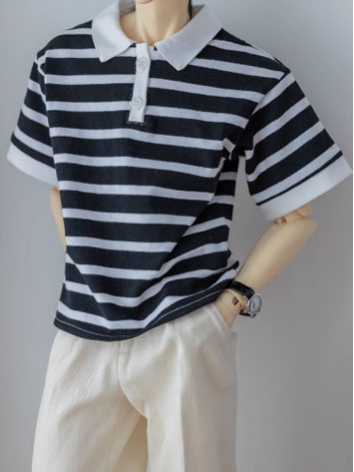 BJD Clothes Daily Stripe Polo T-shirt for SD/MSD/Normal 70/Muscle 70 Ball-jointed Doll