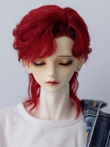 BJD Wig Wolf Tail Off Part One Beauty Tip Mohair Style Wig for SD/MSD Size Ball Jointed Doll