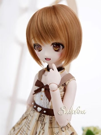 BJD Wig Girl Short Brown High Temperature Hair for YOSD Size Ball-jointed Doll