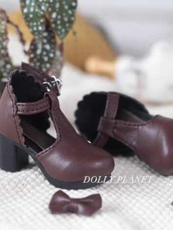 BJD Shoes High Thick Heel Leather Shoes for MSD/SD Size Ball-jointed Doll
