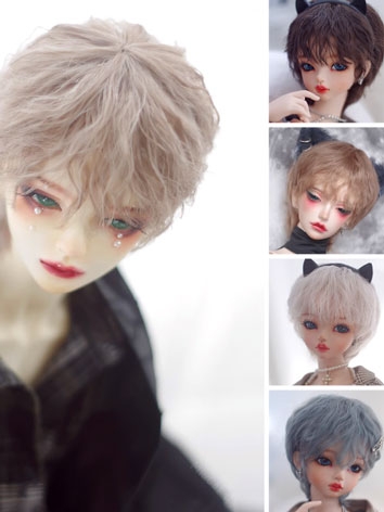 BJD Wig Short Curly High Temperature Hair for SD/MSD/YOSD Size Ball-jointed Doll