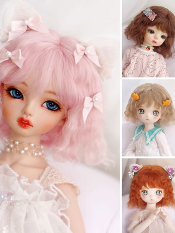 BJD Wig Short Curly Mohair for SD/MSD/YOSD Size Ball-jointed Doll