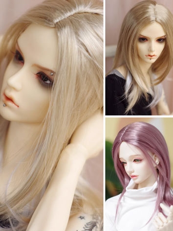 BJD Wig Long Straight Center Part Imitation Mohair for SD/MSD/YOSD Size Ball-jointed Doll