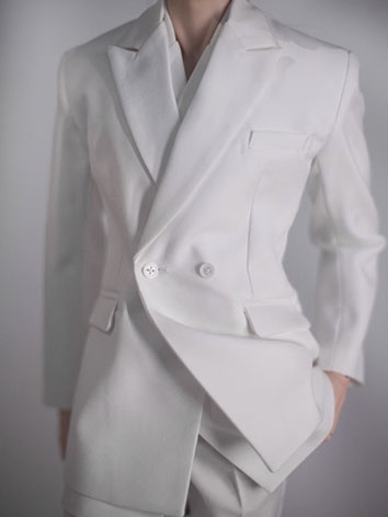 BJD Clothes White Long Type Suit Jacket for SD17/Normal 70/ Muscle75cm/ID72 Size Ball-jointed Doll
