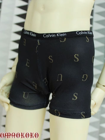 BJD Clothes Boy Black Letter Underpants for SD/MSD/68/70/75 Ball-jointed Doll