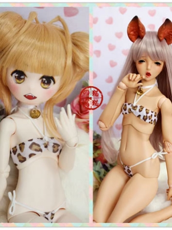 BJD Clothes Girl Leopard Print Swimsuit Underpants for SD/MSD Ball-jointed Doll