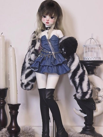 BJD Clothes Western Denim Skirt for MSD Ball-jointed Doll