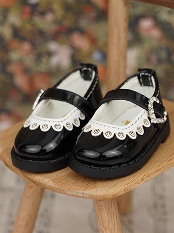 BJD Shoes Black Lather Shoes for MSD MDD YOSD Size Ball-jointed Doll