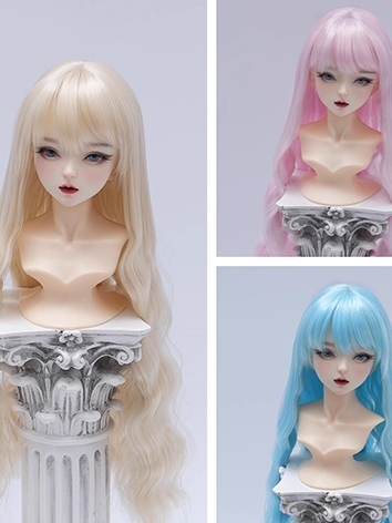 BJD Wig Center Part High Temperature Long Wave Hair for SD MSD YOSD Size Ball-jointed Doll