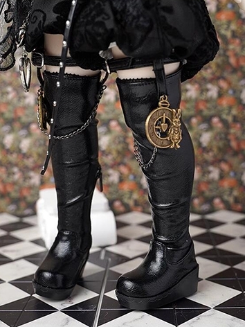 BJD Shoes Thick Sole Over-the-knee Boots for MSD YOSD Size Ball-jointed Doll