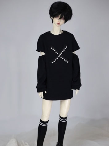 BJD Clothes Black White Shirt A452 for MSD SD 70cm Loongsoul73 ID75 Size Ball-jointed Doll