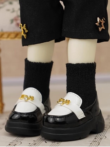 BJD Shoes Black and White Thick Sole Shoes for MSD YOSD Size Ball-jointed Doll