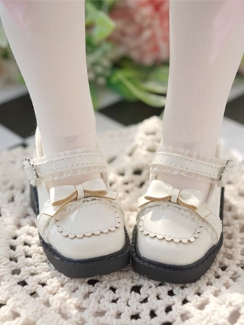 BJD Doll Square Toe Bowknot Leather Shoes for MSD YOSD Size Ball Jointed Doll