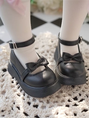 BJD Doll Round Toe Bowknot Daily Leather Shoes for MSD YOSD Size Ball Jointed Doll