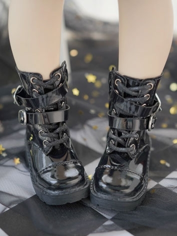 BJD Doll Thick Sole Patent Leather Boots for MSD YOSD Size Ball Jointed Doll